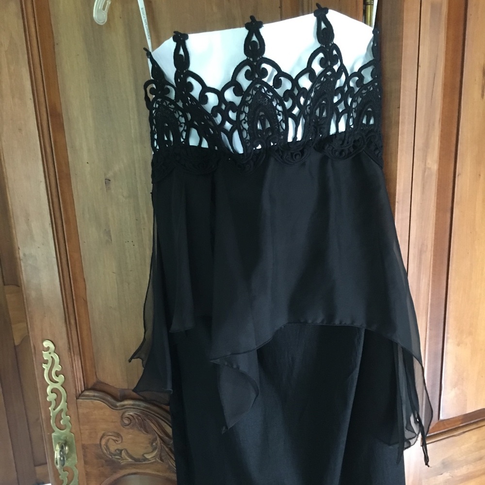 Jessica McClintock Strapless Black & White Dress 2